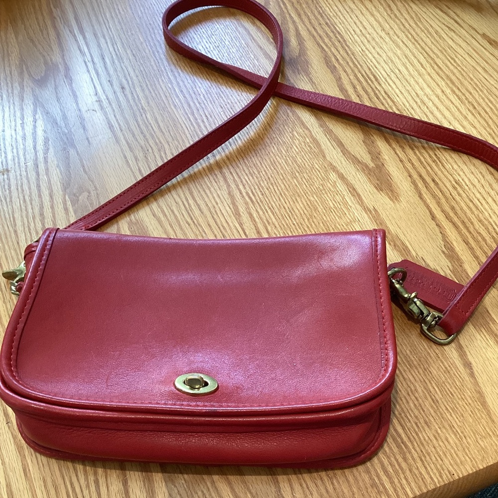 Coach shoulder purse bag Red